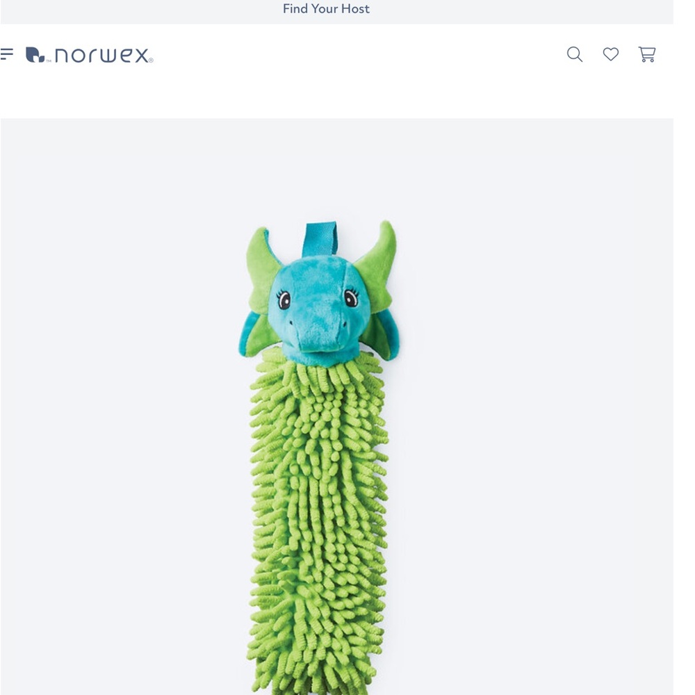 Norwex Green Dragon Pet to Dry Handtowel, can be used to teach handwashing. New